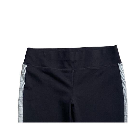 INC Womens Size 16 Black Plaid Side Striped Pull On Skinny Pants 30" Inseam - Picture 3 of 7